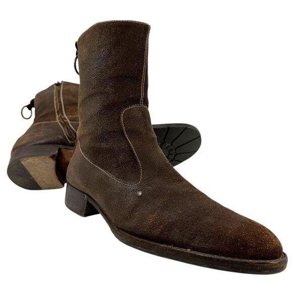 Henry Beguelin Distressed Leather Studded Chelsea Boots Men’s Size 45 (US 11.5) - Picture 1 of 11